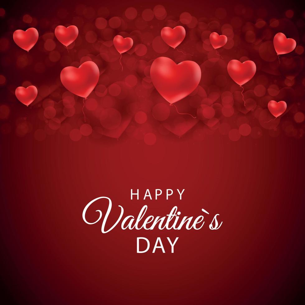 Happy Valentines Day Card with Heart. Vector Illustration