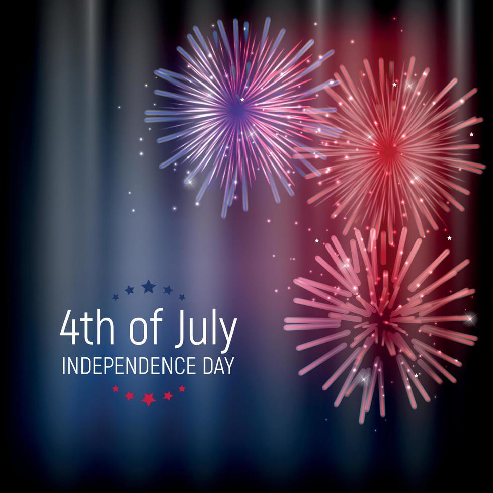 Fourth of July, Independence day of the United States. Happy Birthday America. Vector Illustration