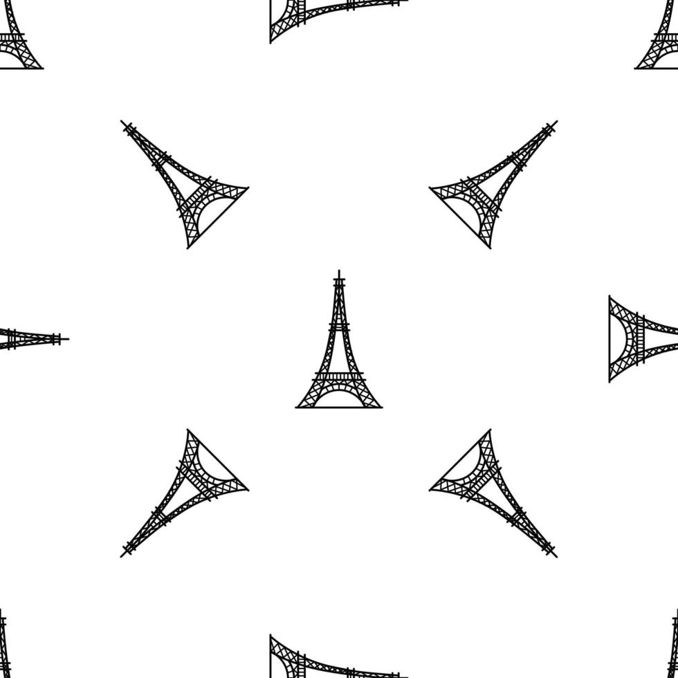 ilustración vectorial. patrón transparente de la torre eiffel. vector