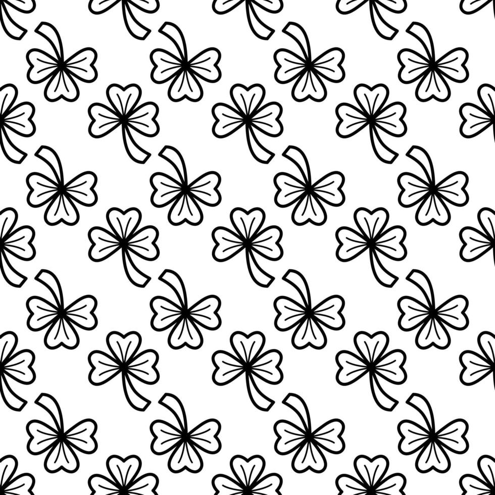 Vector illustration. Clover leaf seamless pattern.