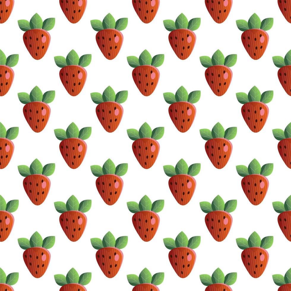 Strawberry seamless pattern, vector illustration.