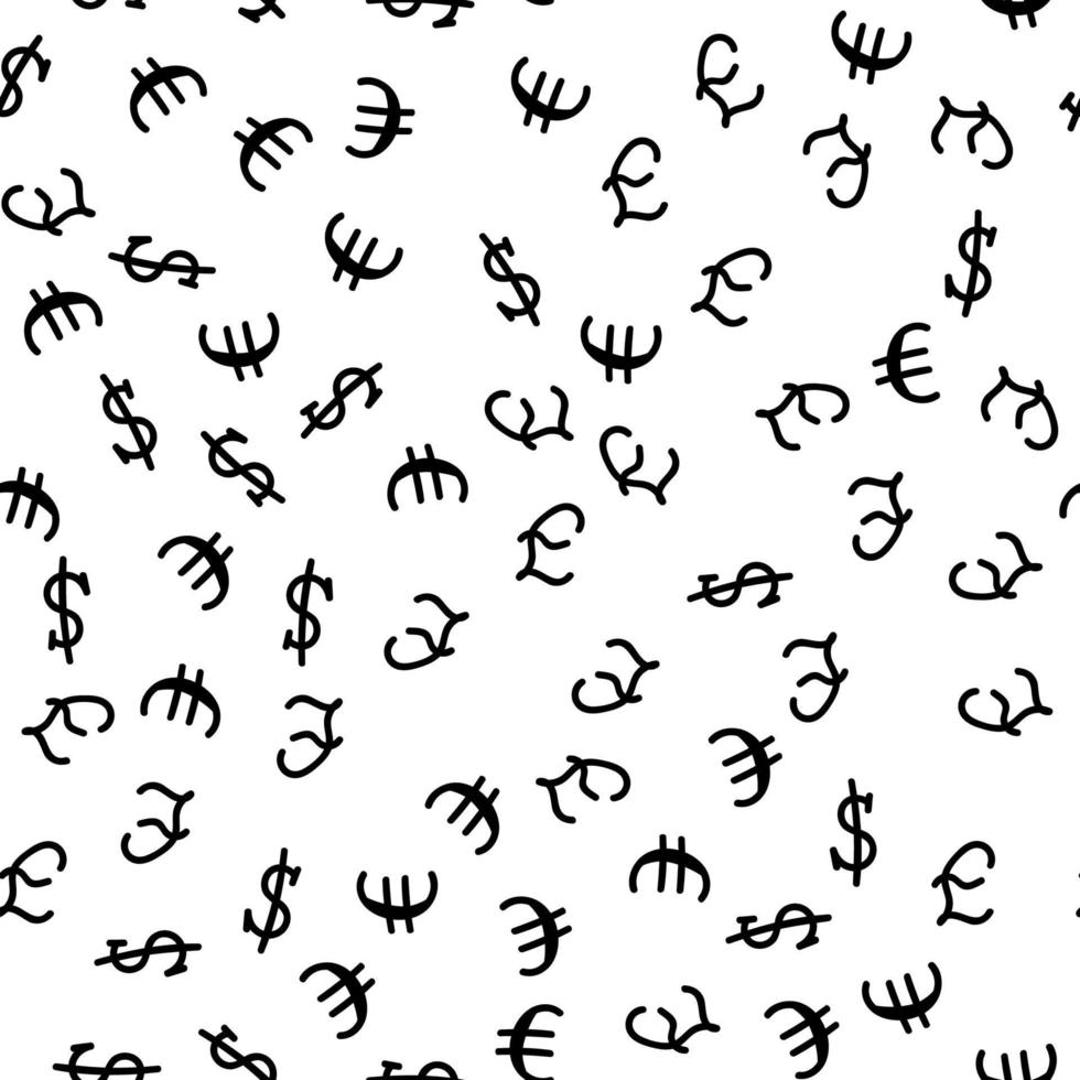 Seamless pattern symbols of the currencies vector