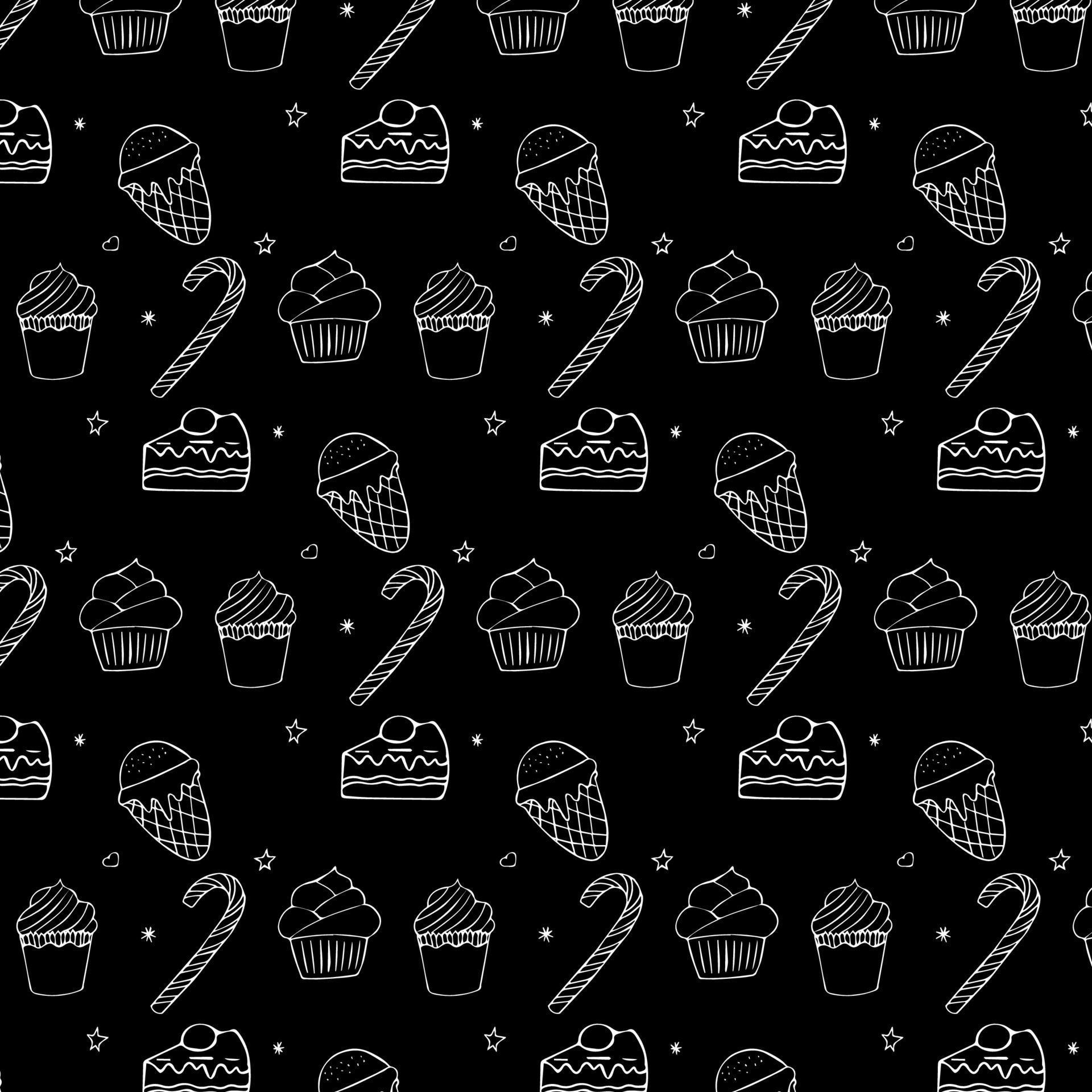 Candy sweets doodle background 4513353 Vector Art at Vecteezy