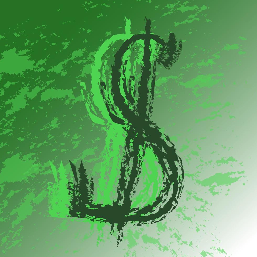 USD symbol in graffiti style on abstract background vector