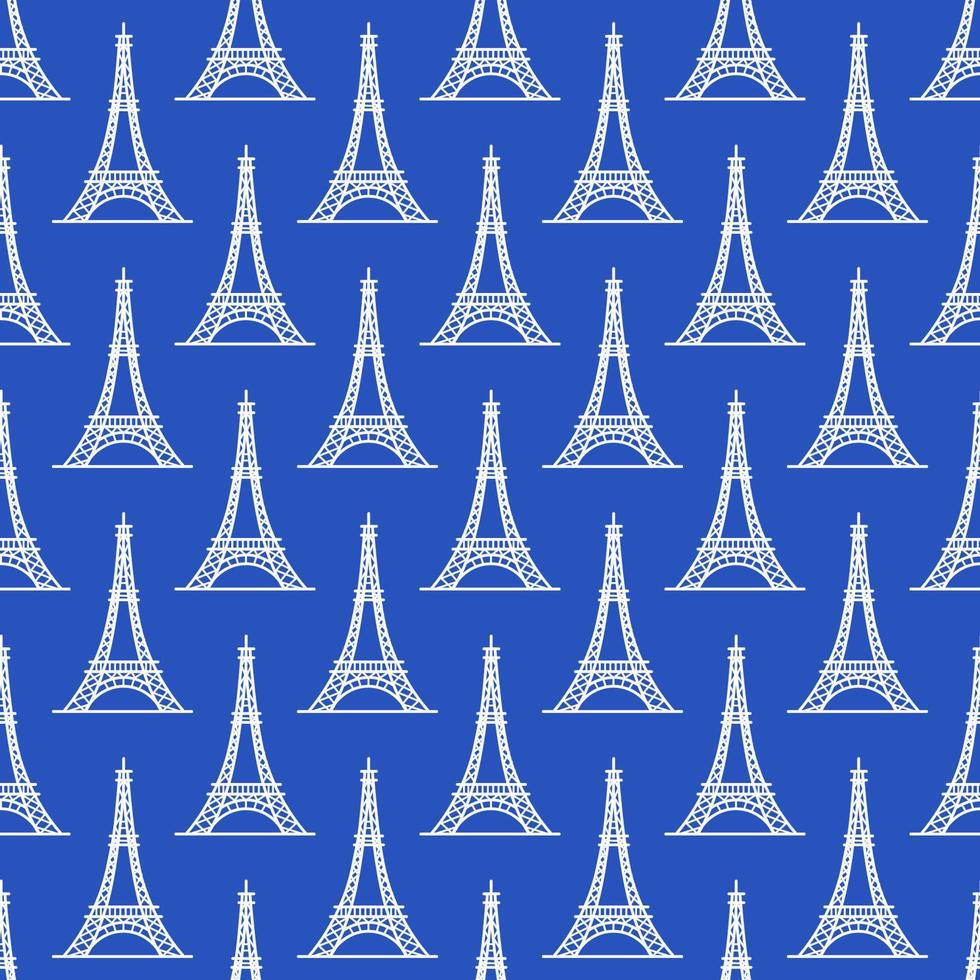 Vector illustration. Seamless Eiffel tower pattern.