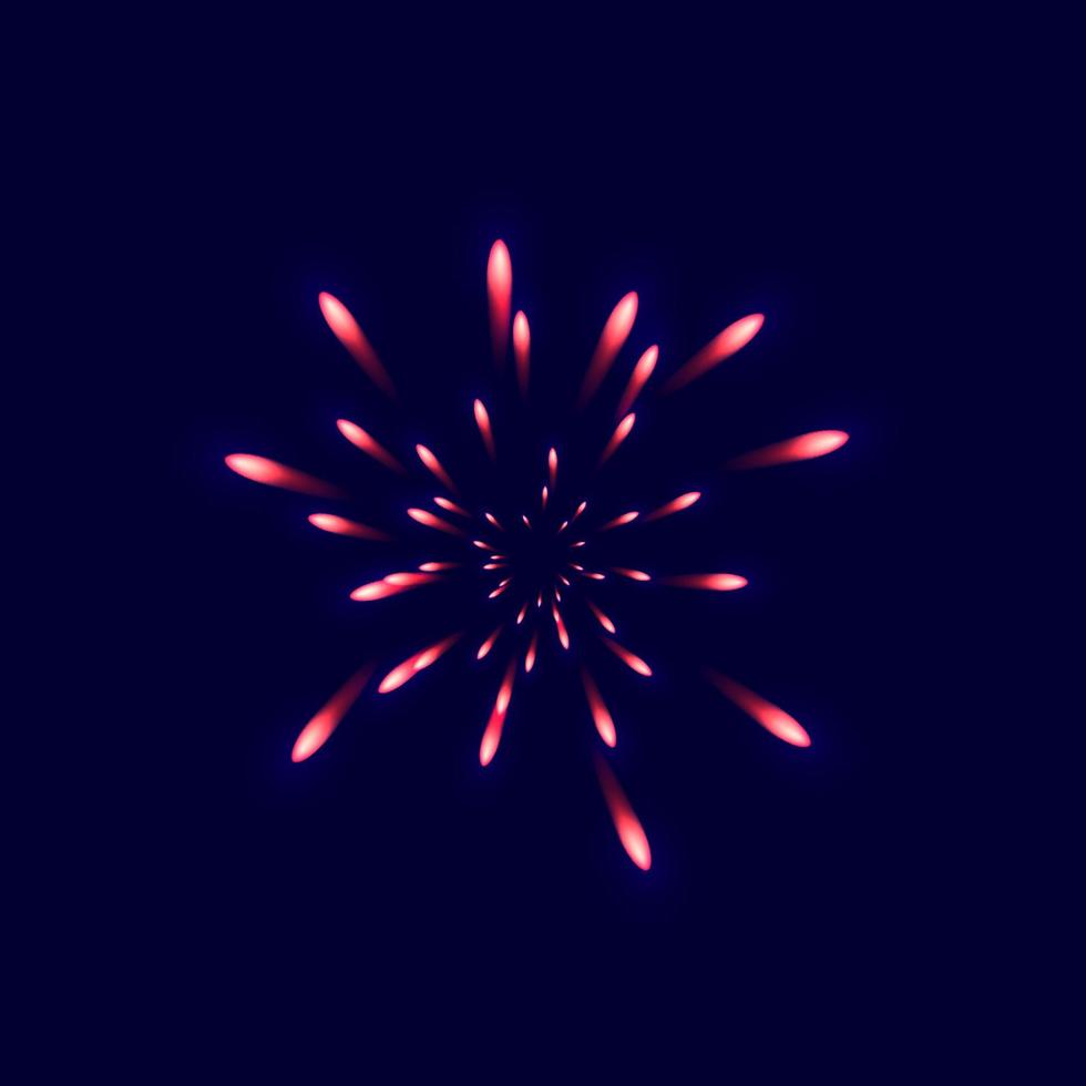 Vector illustration. Red fireworks.