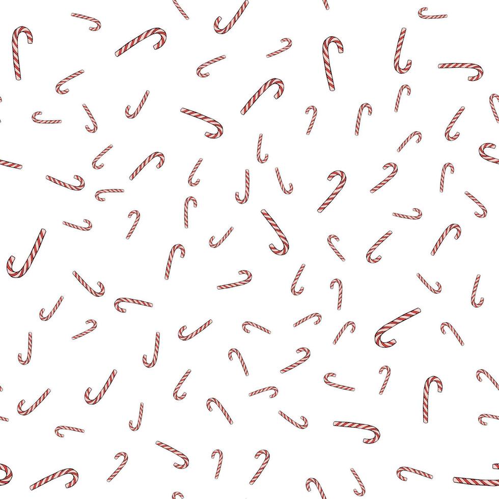 Cane Christmas Candy seamless pattern, vector illustration.