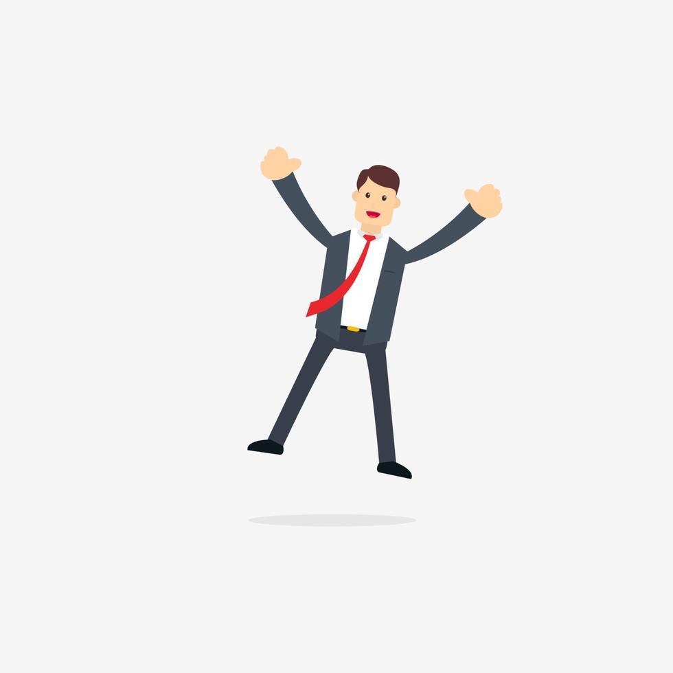 A happy businessman who is jumping vector
