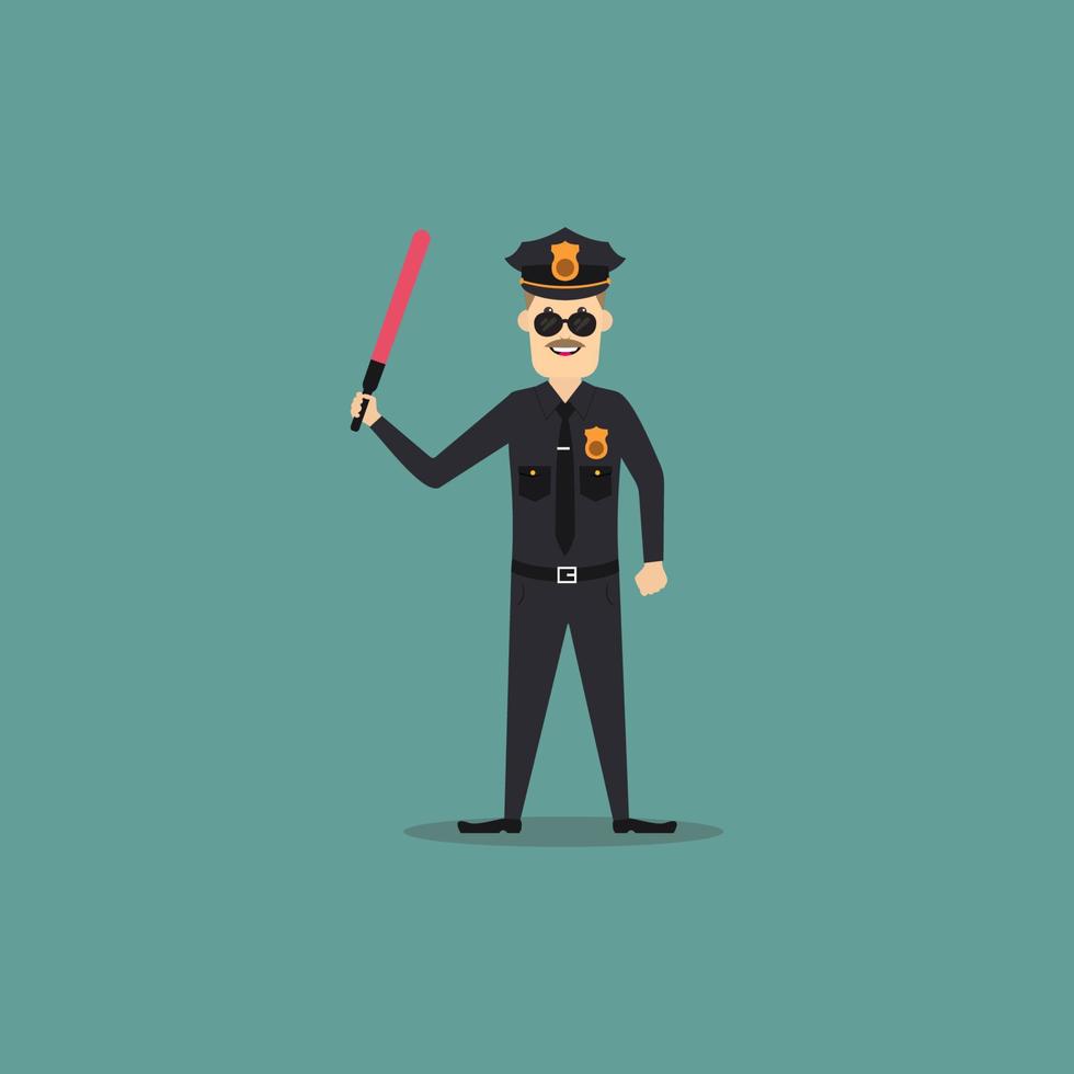 Cartoon traffic control police man vector