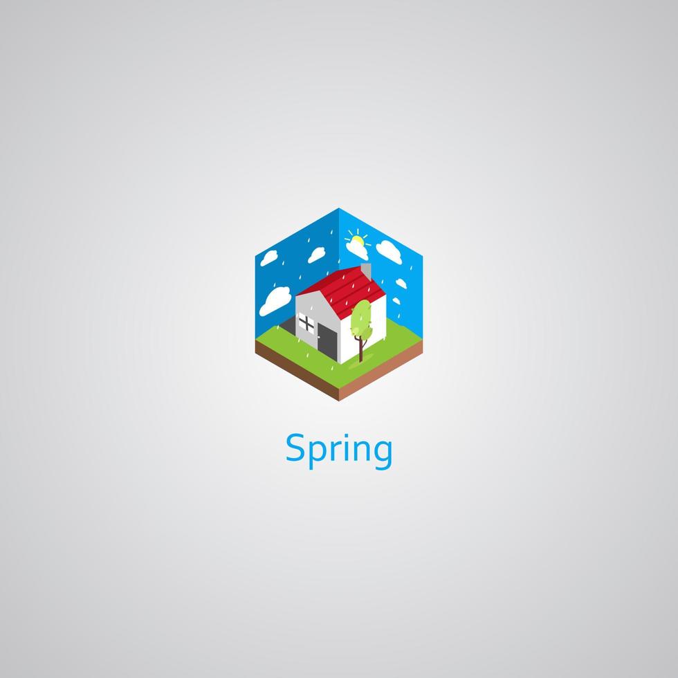 Flat design of a house during Spring Season 4513529 Vector Art at Vecteezy