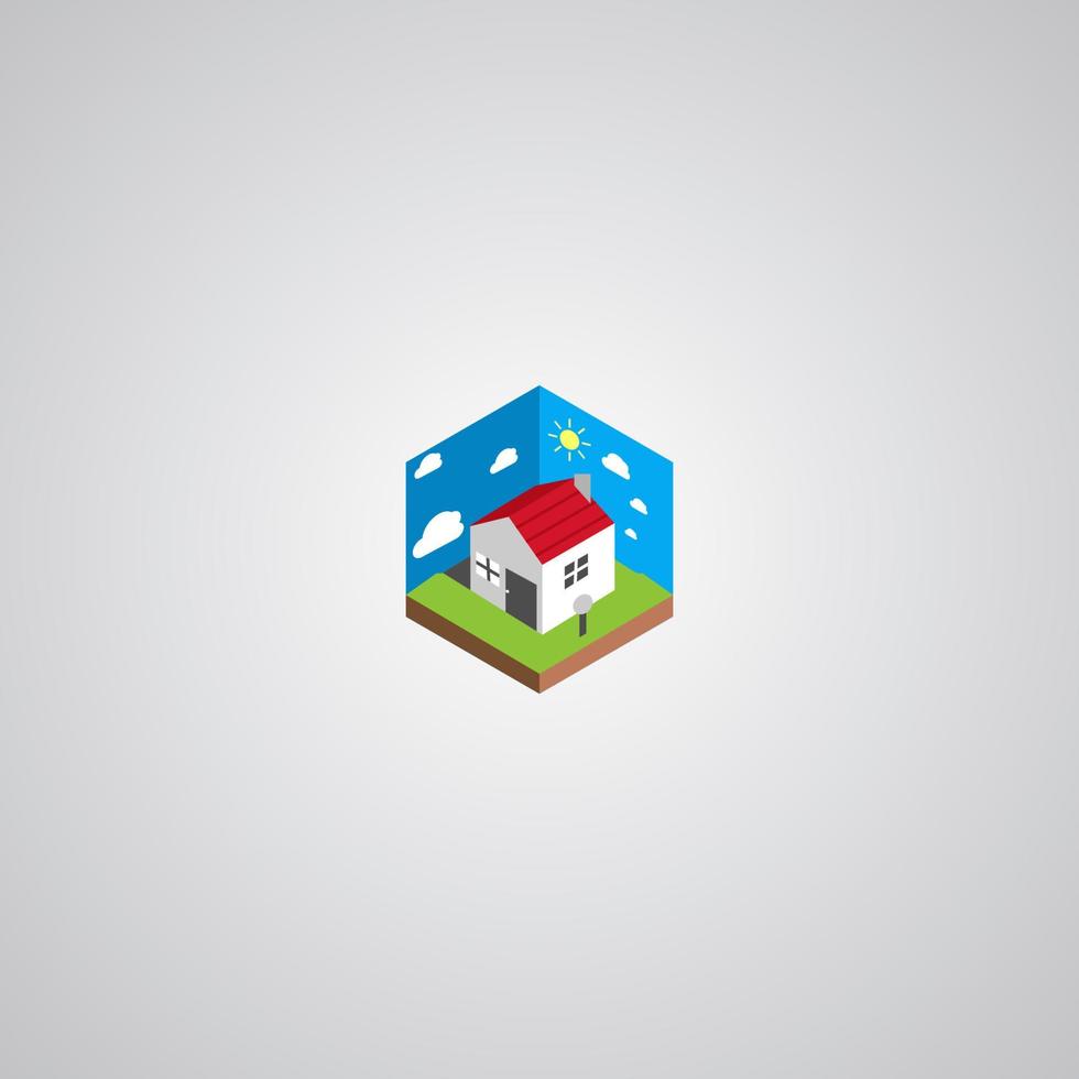 Flat design of a house during the day vector