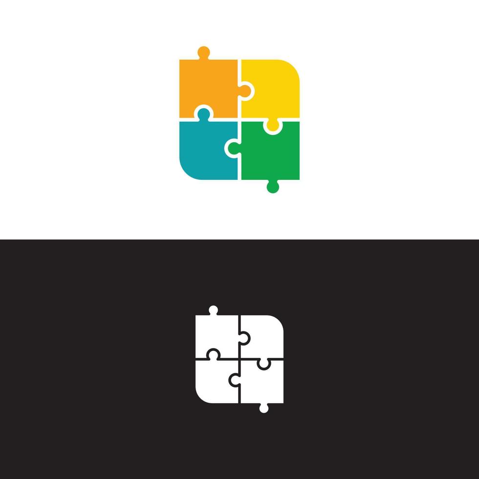 puzzle stylized design logo template vector