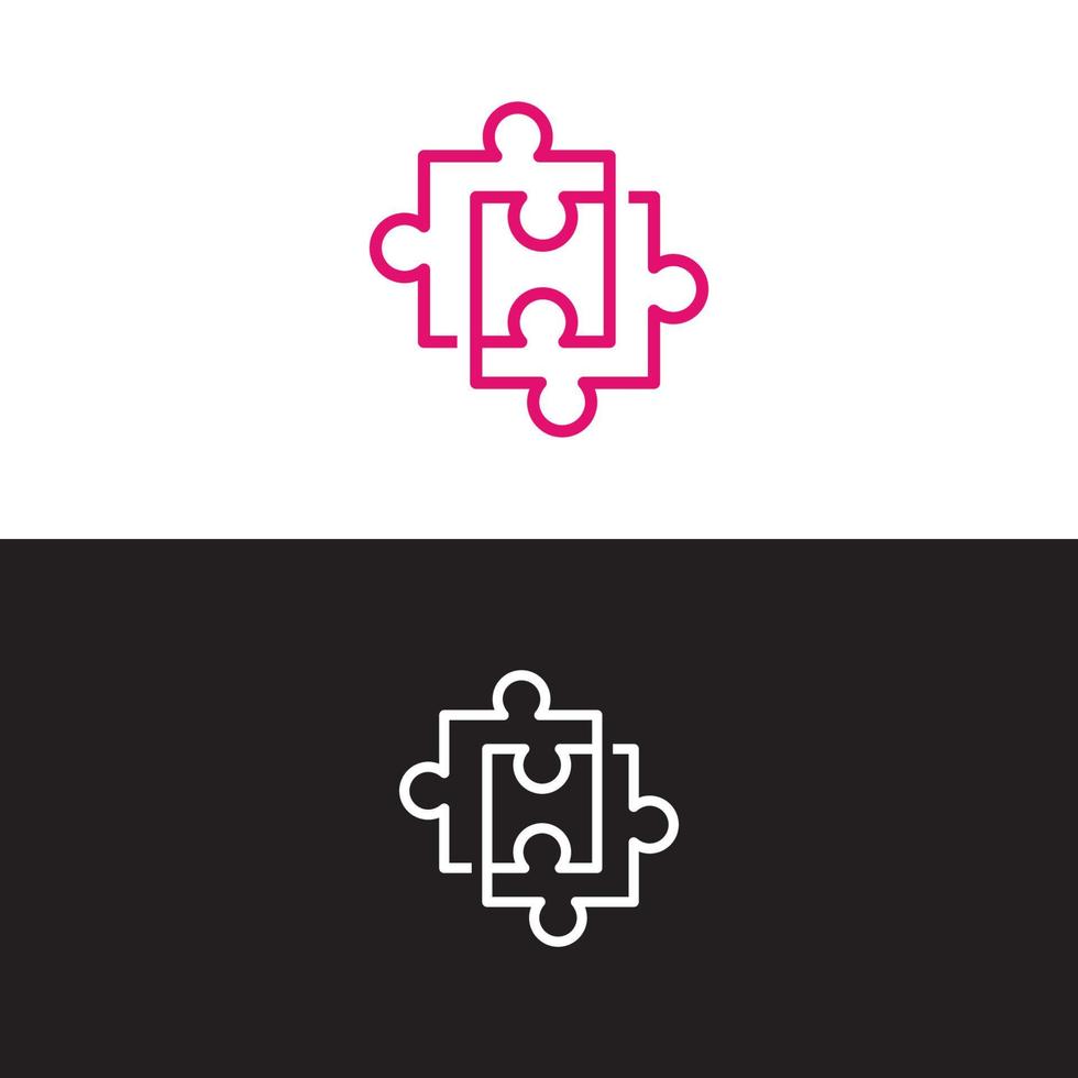 puzzle stylized design logo template vector