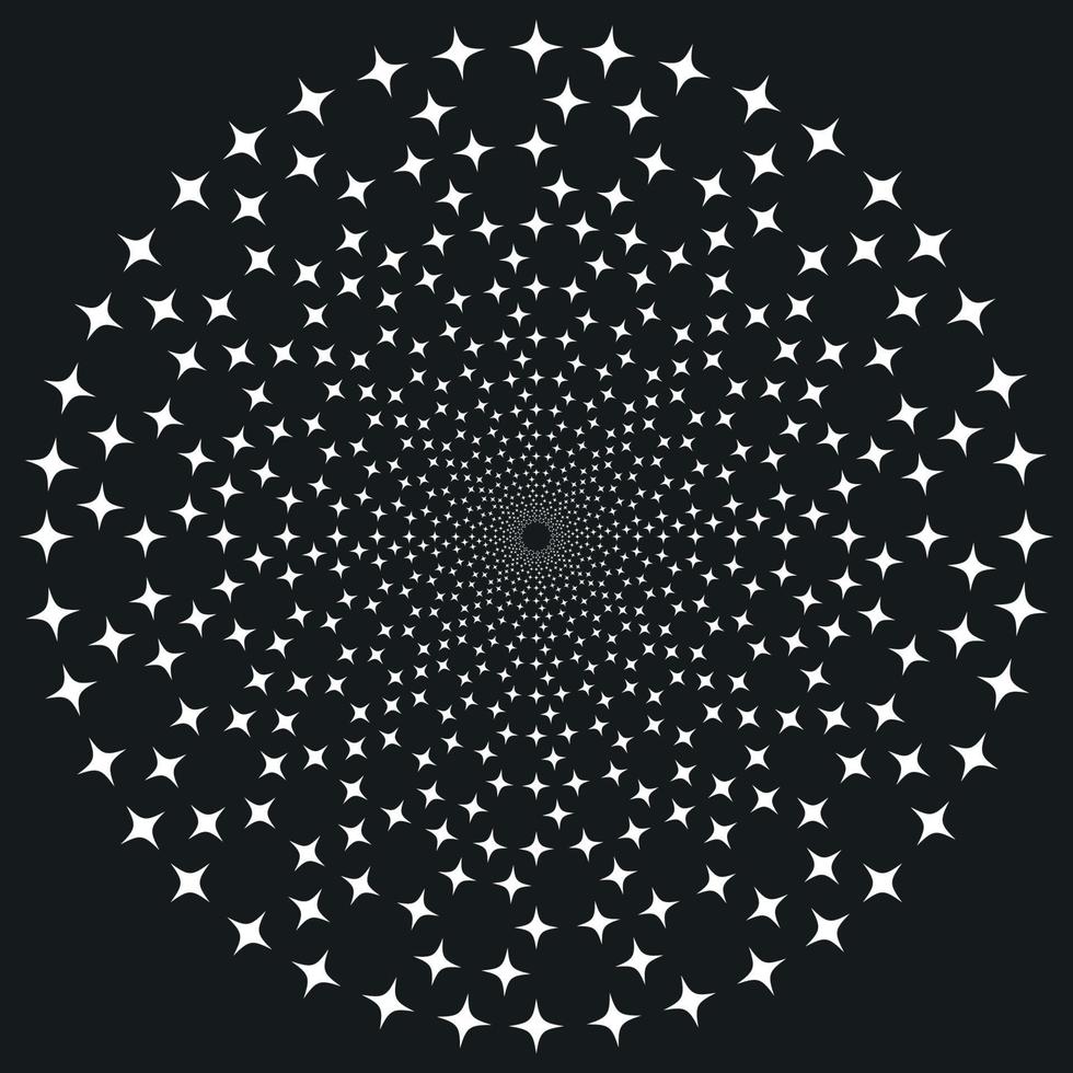 Black and White Abstract Psychedelic Art Background. Vector Illustration