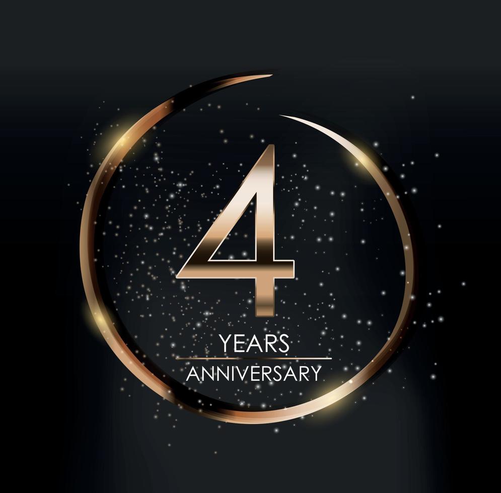 Template Logo 4 Years Anniversary Vector Illustration