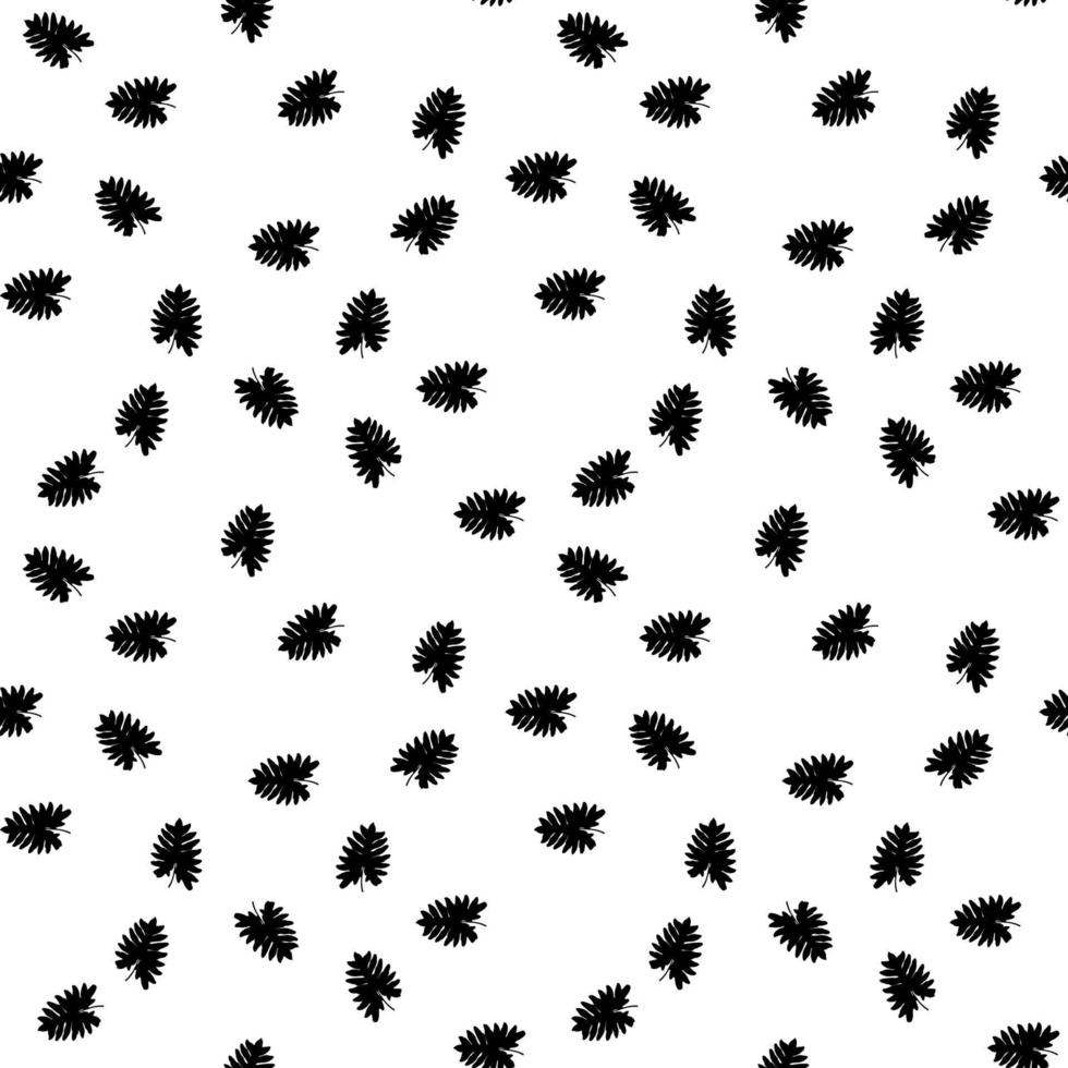 Silhouette of leaf Trees on White Background. Seamless pattern. Vector Illustration