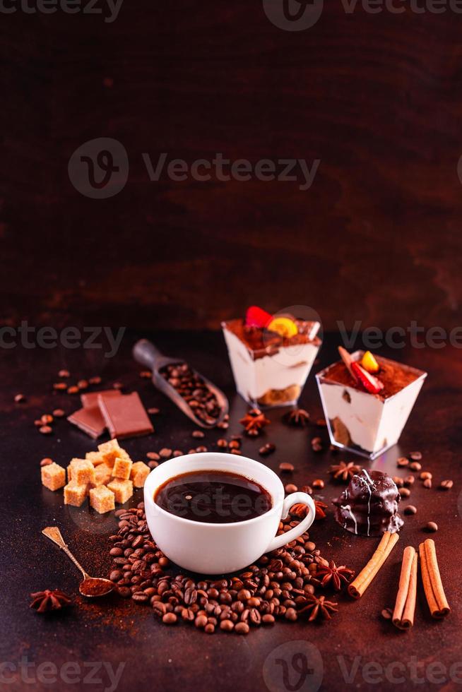 The invigorating morning coffee with sweets photo