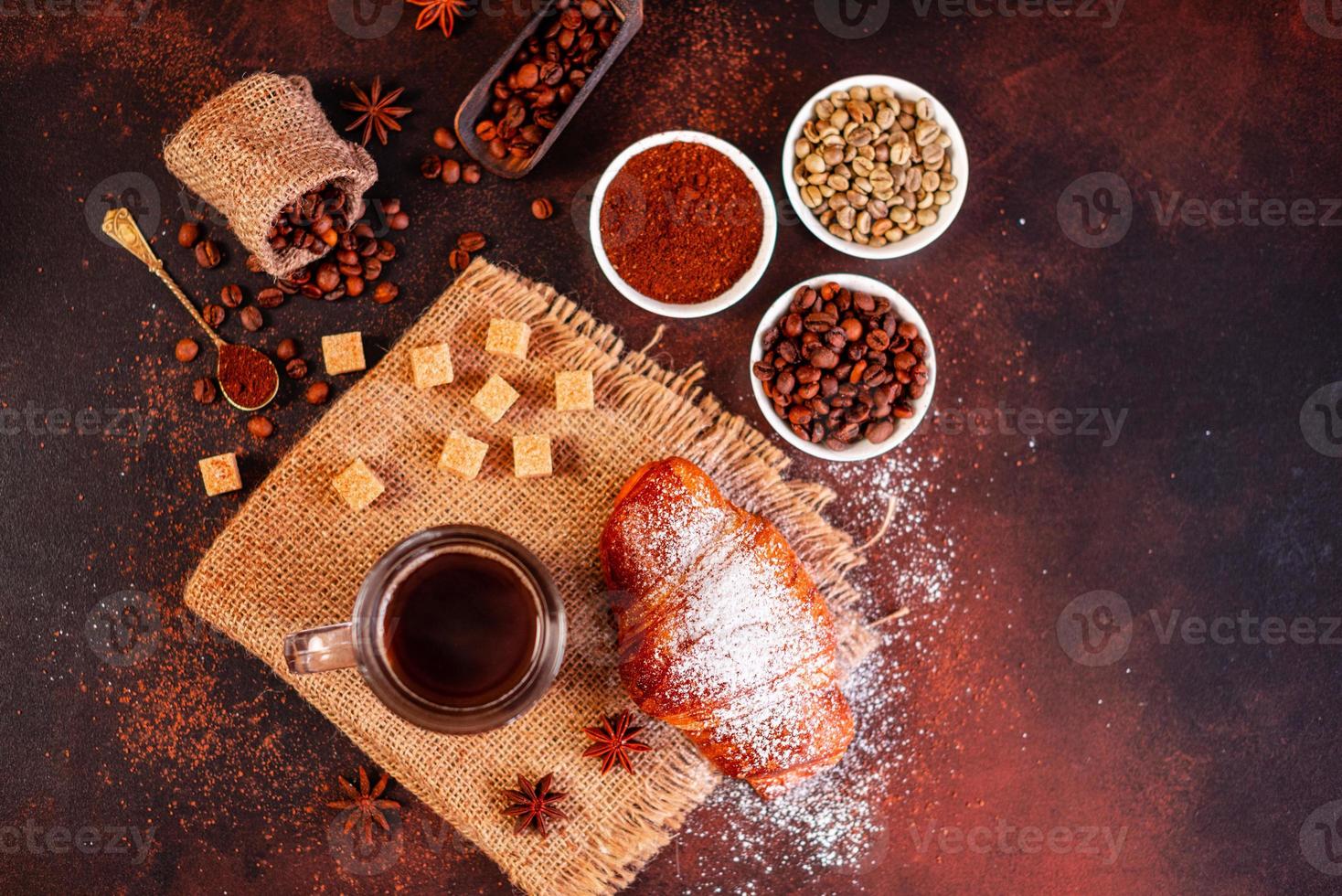 The invigorating morning coffee with sweets photo