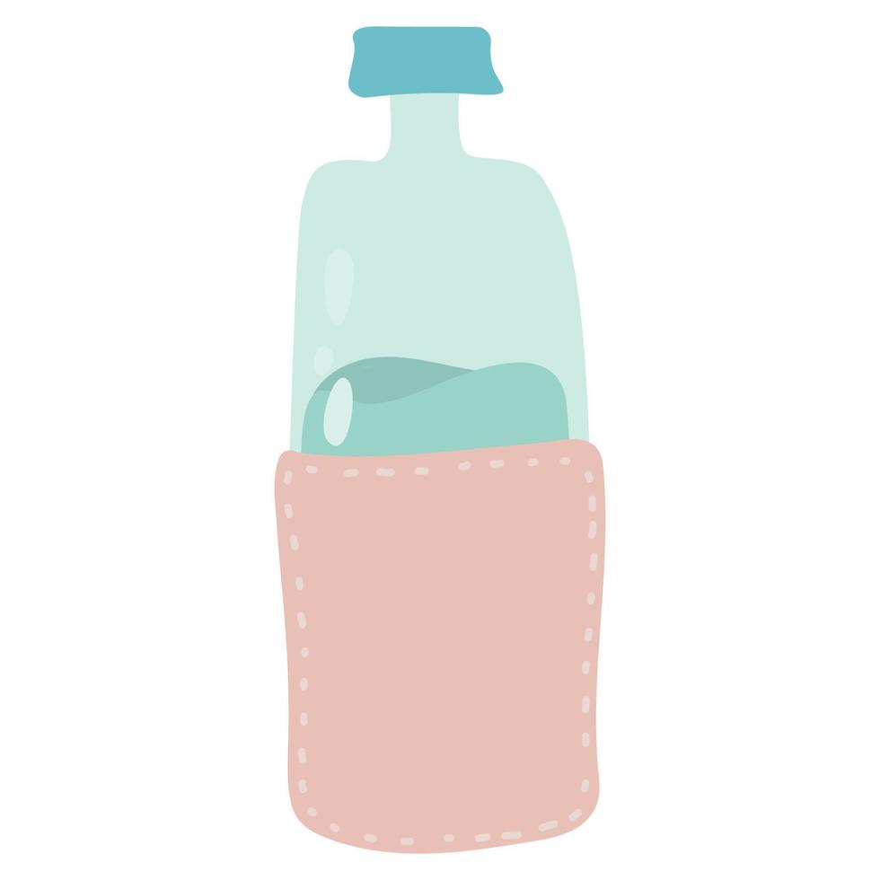 reusable glass water bottle, Zero waste lifestyle, vector