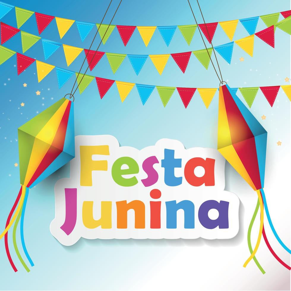 Ilustración de vector de fondo de festa junina