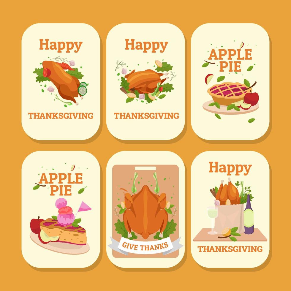 Thanksgiving Sticker Set vector