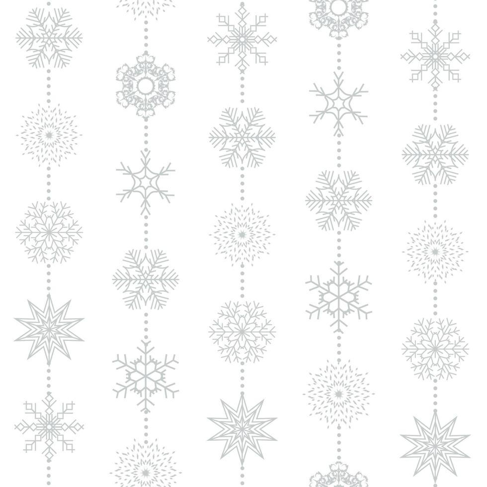 Fondo transparente de copos de nieve de Navidad y año nuevo abstracto. ilustración vectorial vector