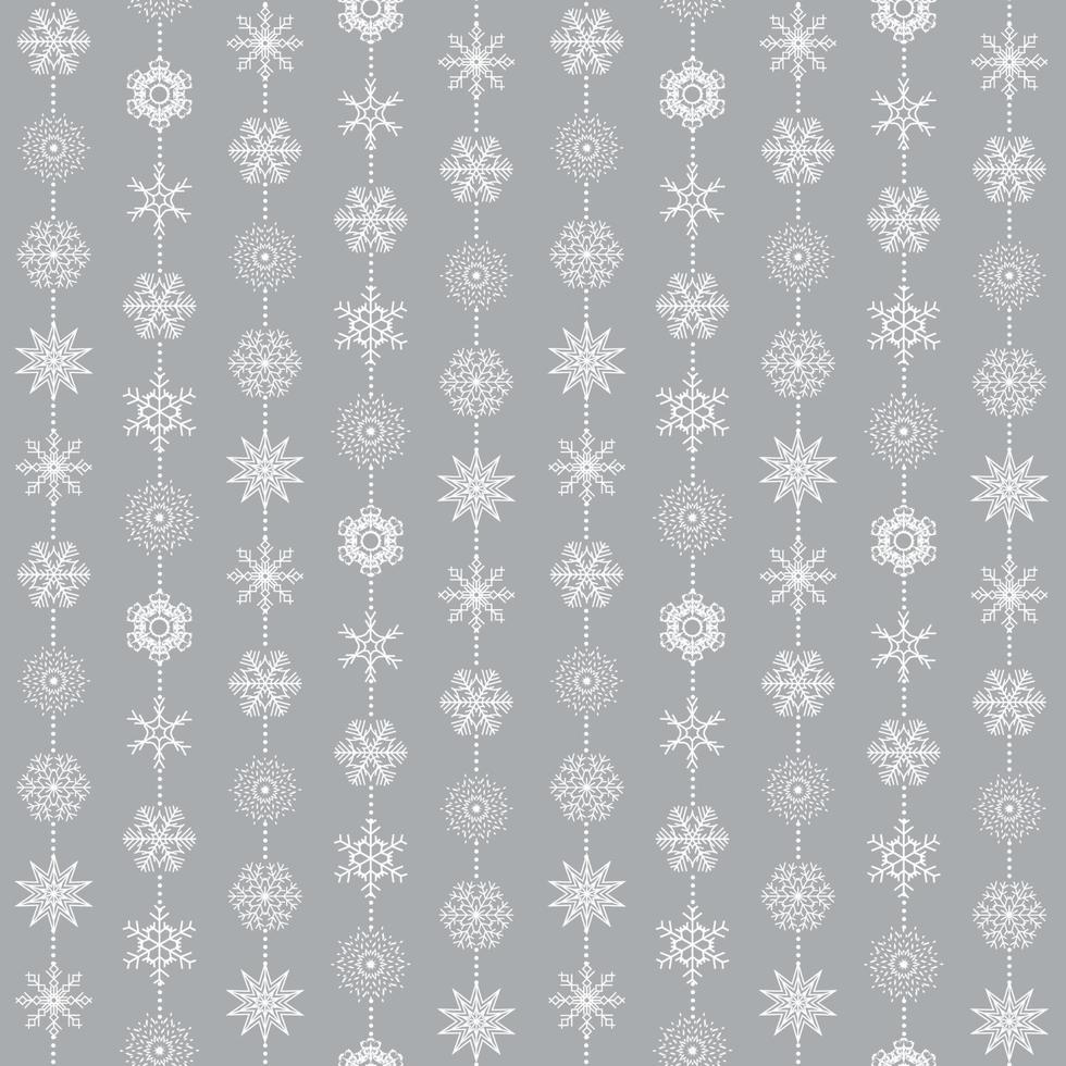 Abstract Christmas and New Year Seamless snowflakes background.  Vector illustration