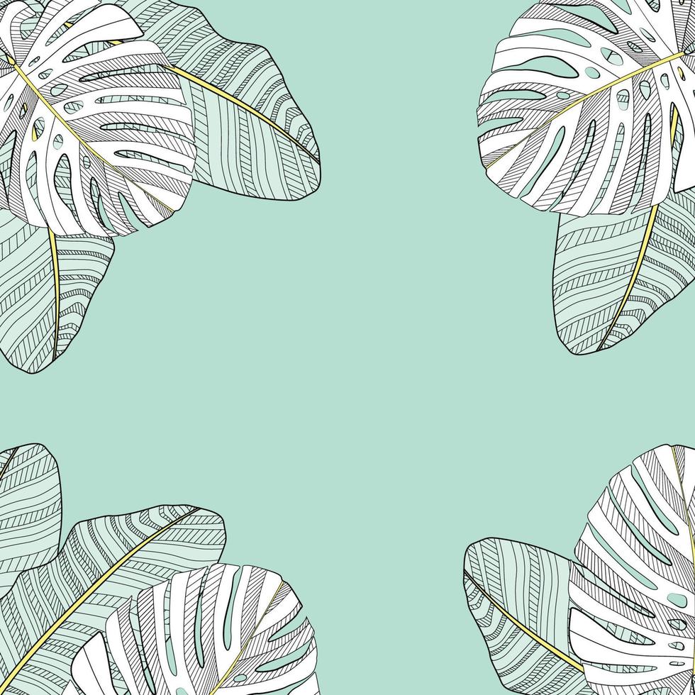 Palm Leaf Vector Background Illustration