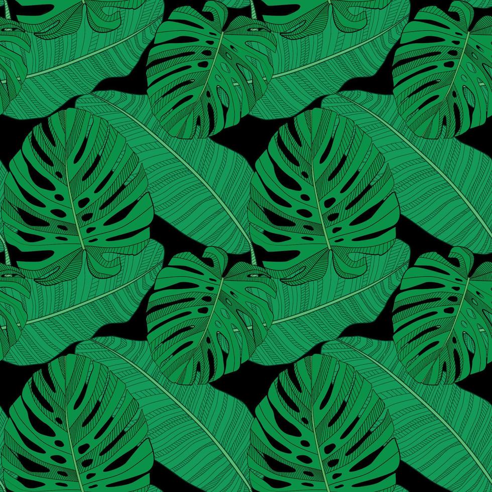 Fondo de patrón transparente de hoja de palmera tropical abstracta. ilustración vectorial vector