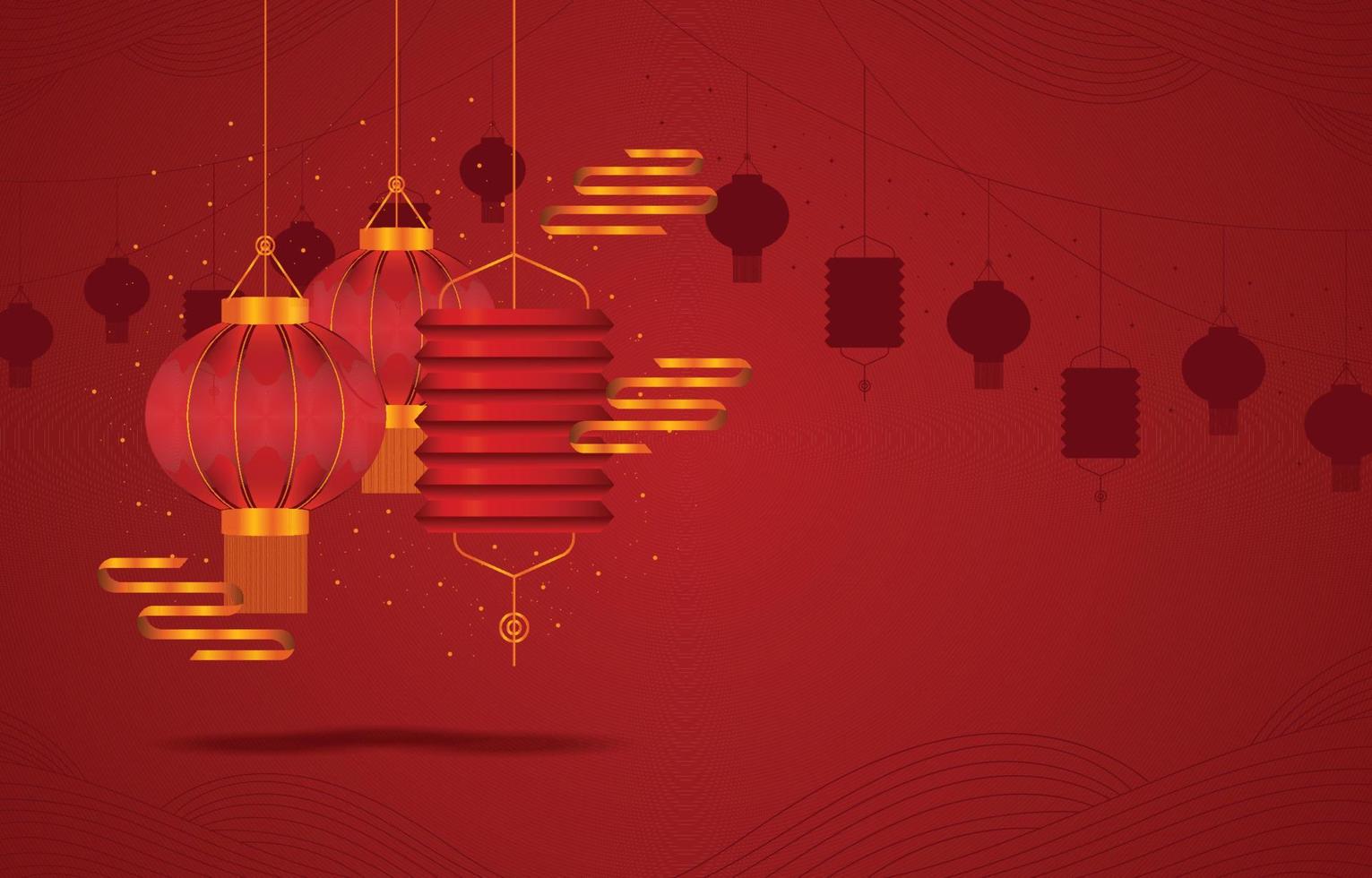 concepto de linterna de año nuevo chino tradicional vector