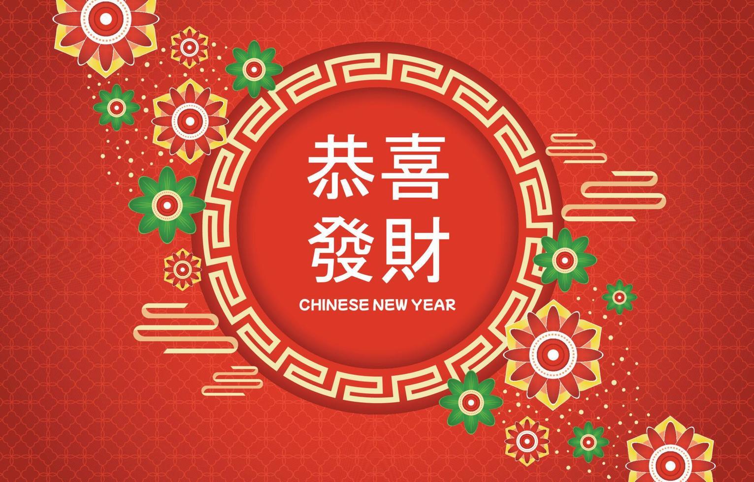 fondo de año nuevo chino gong xi fat cai vector