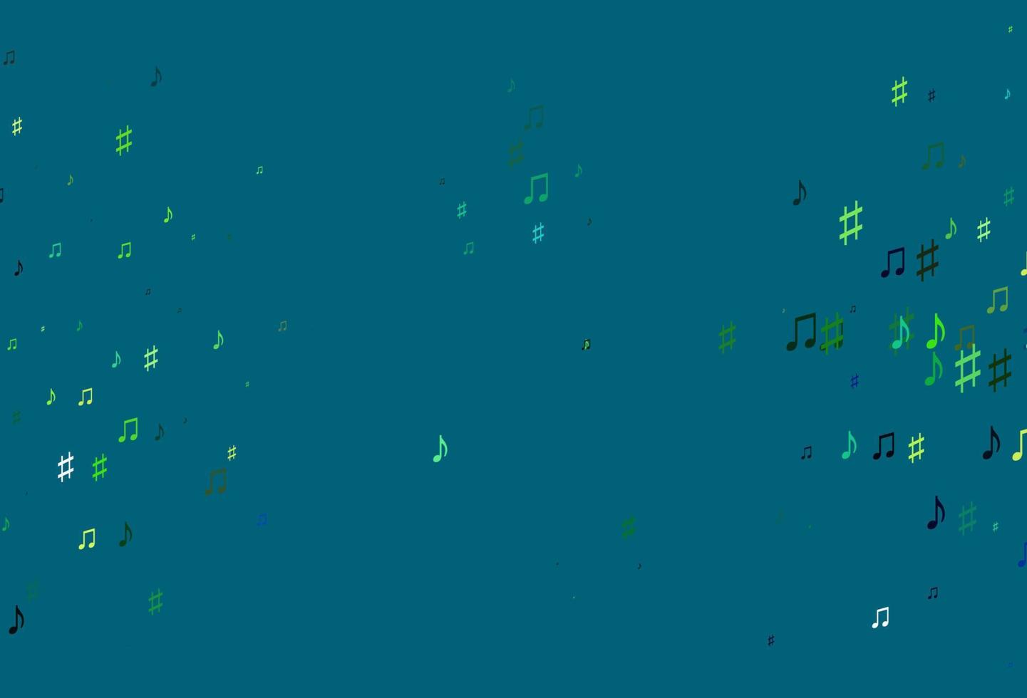Light Blue, Yellow vector template with musical symbols.