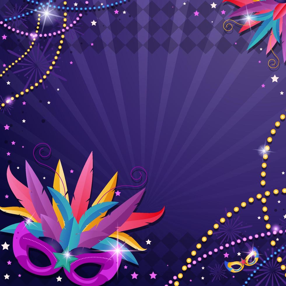 Mardi Gras with Mask Background vector