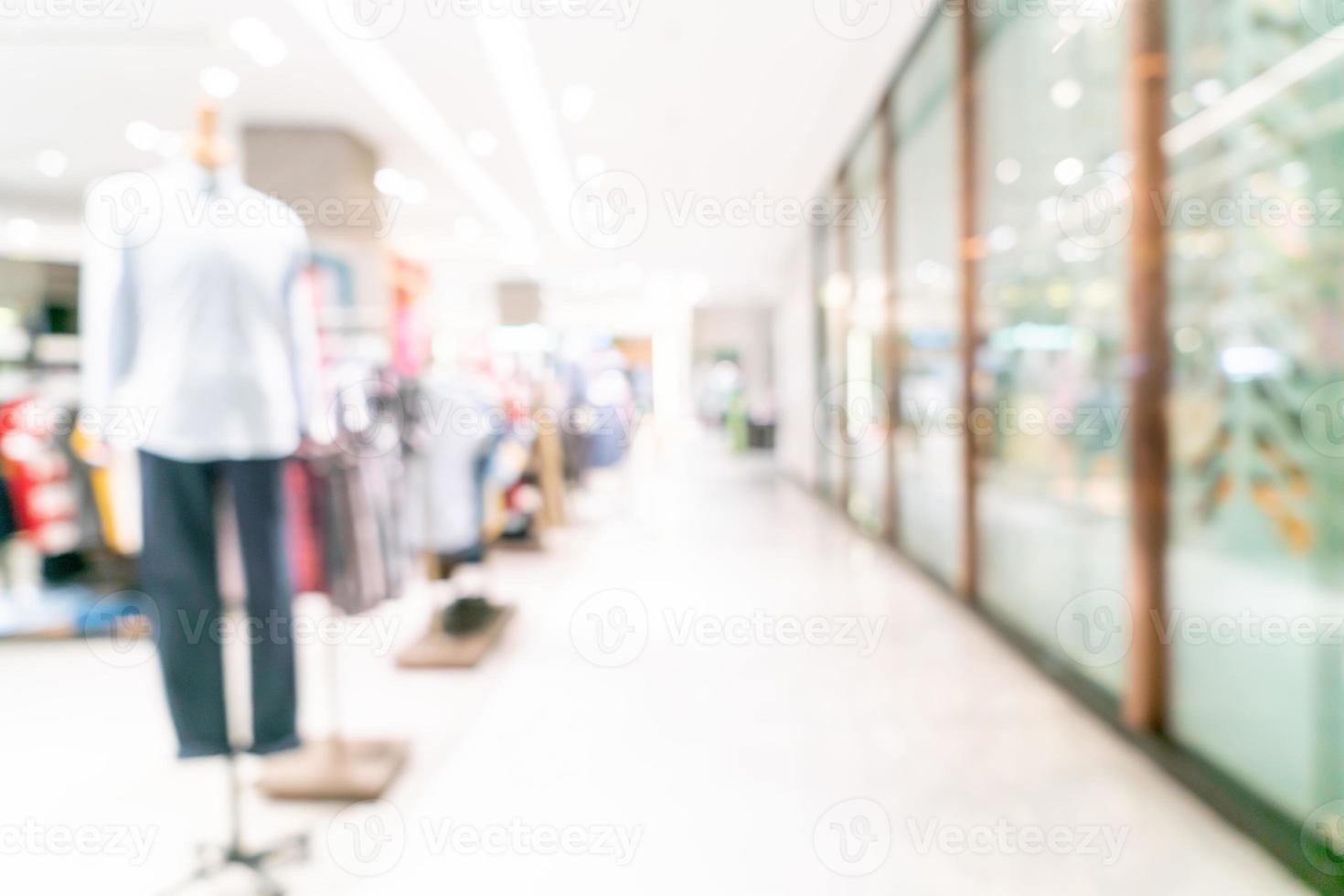 Tienda de desenfoque abstracto y tienda minorista en el centro comercial foto