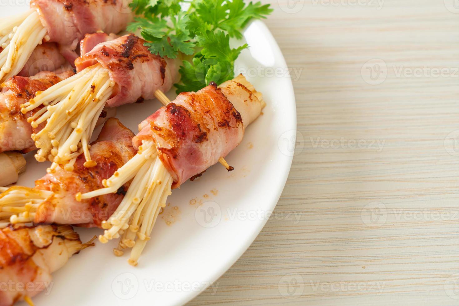 Bacon Wrapped Golden Needle Mushroom photo