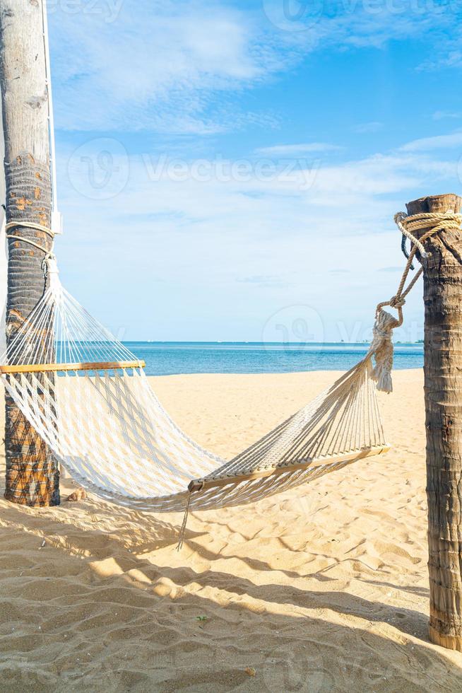 cradle with sea beach background photo