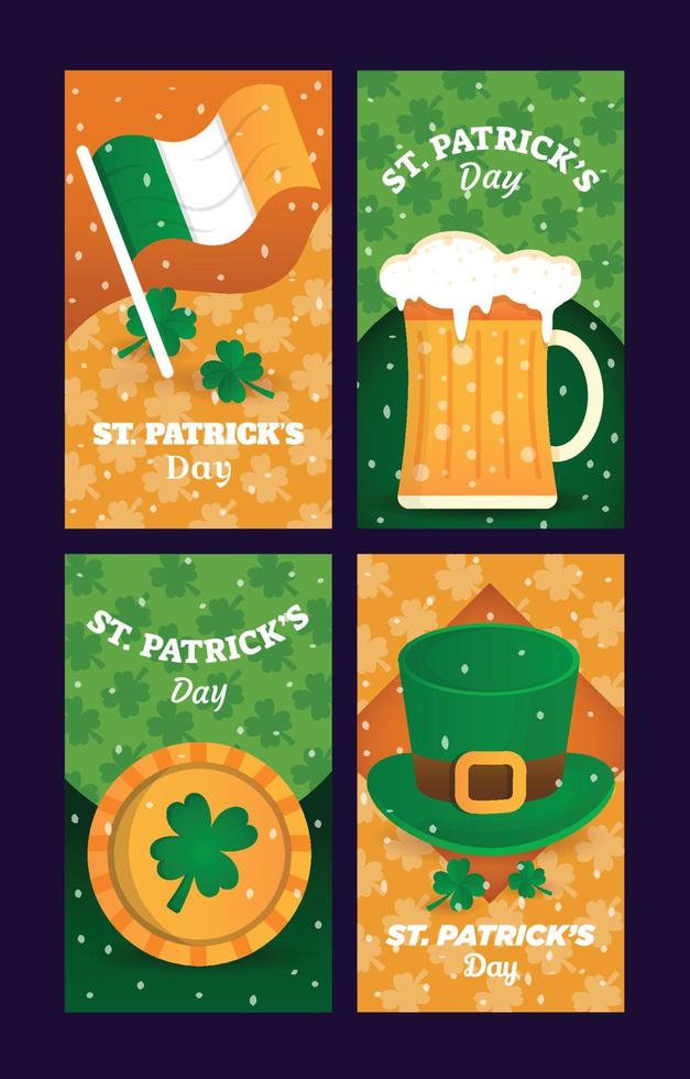 St. Patrick's Day Social Media Story Template Set vector