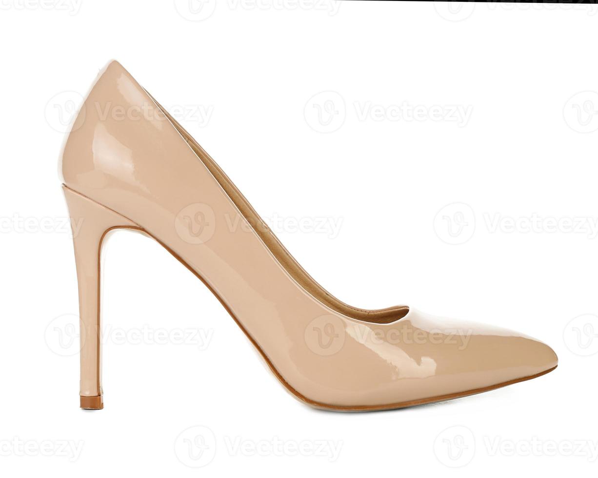 Stylish female shoe on white background photo