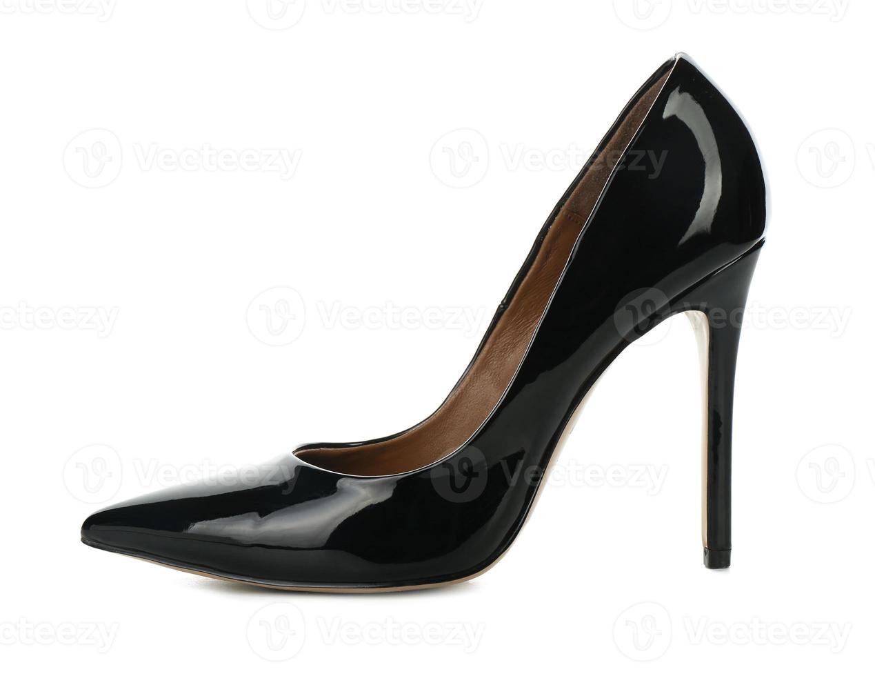 Stylish female shoe on white background photo