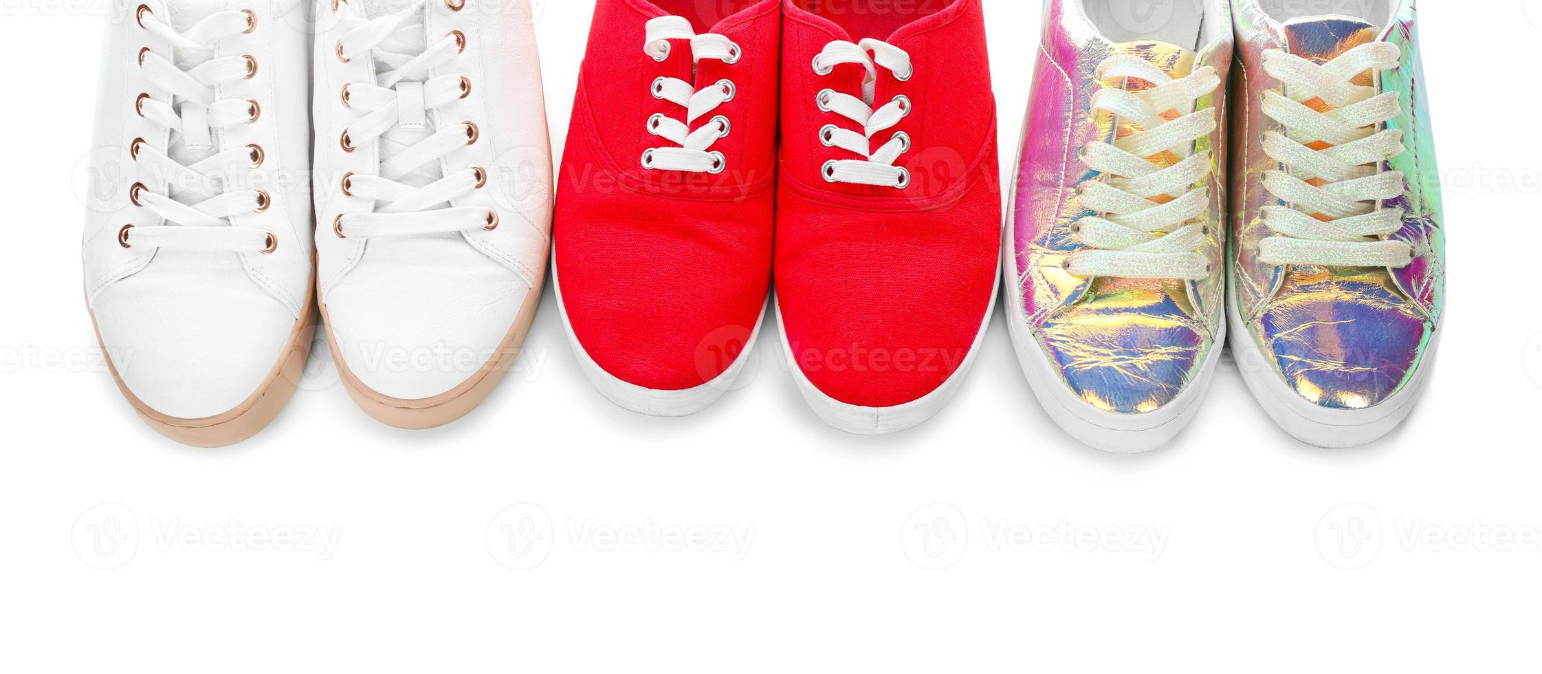 Casual female shoes on white background photo