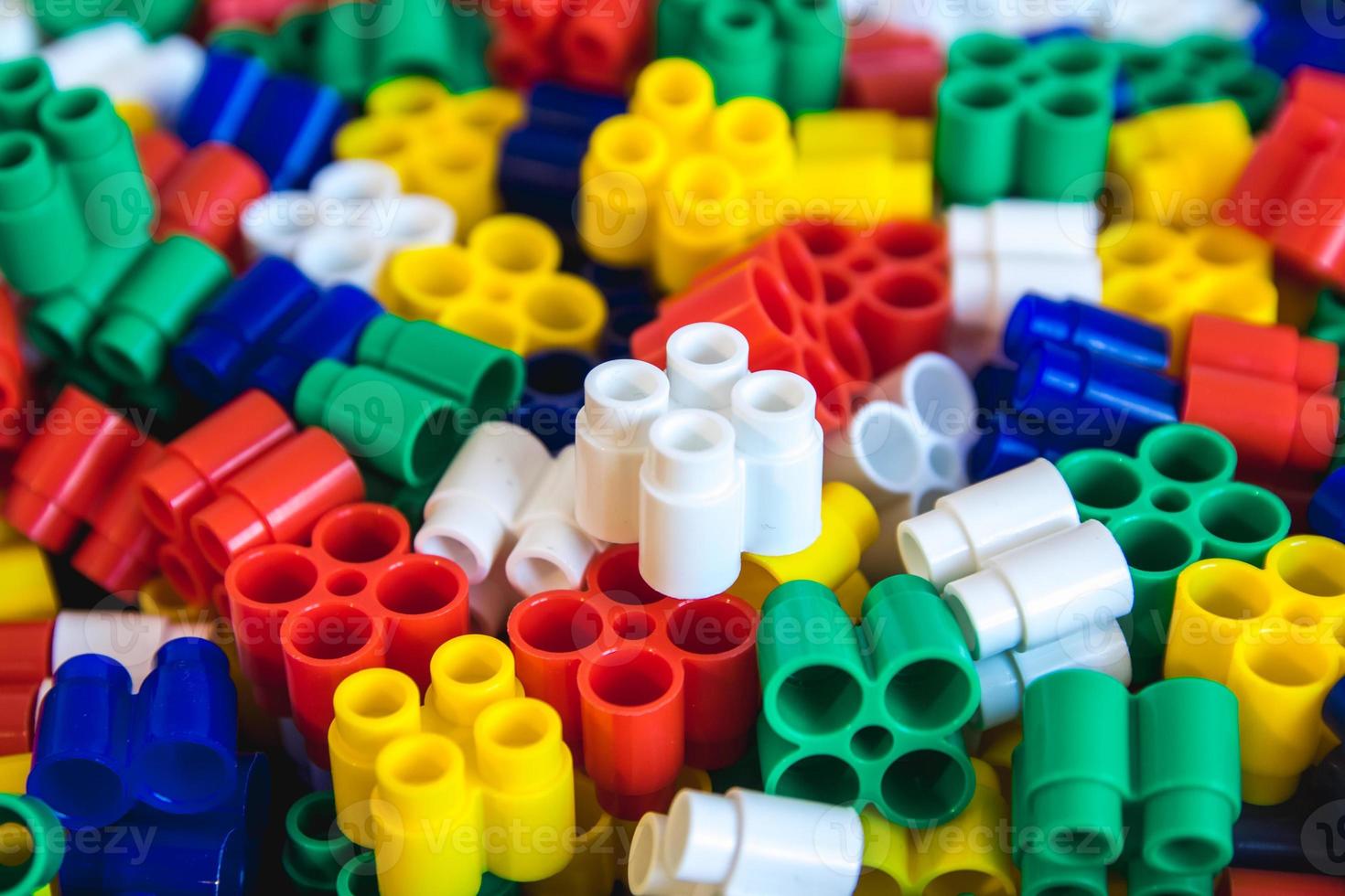 Background of plastic colored details building blocks photo