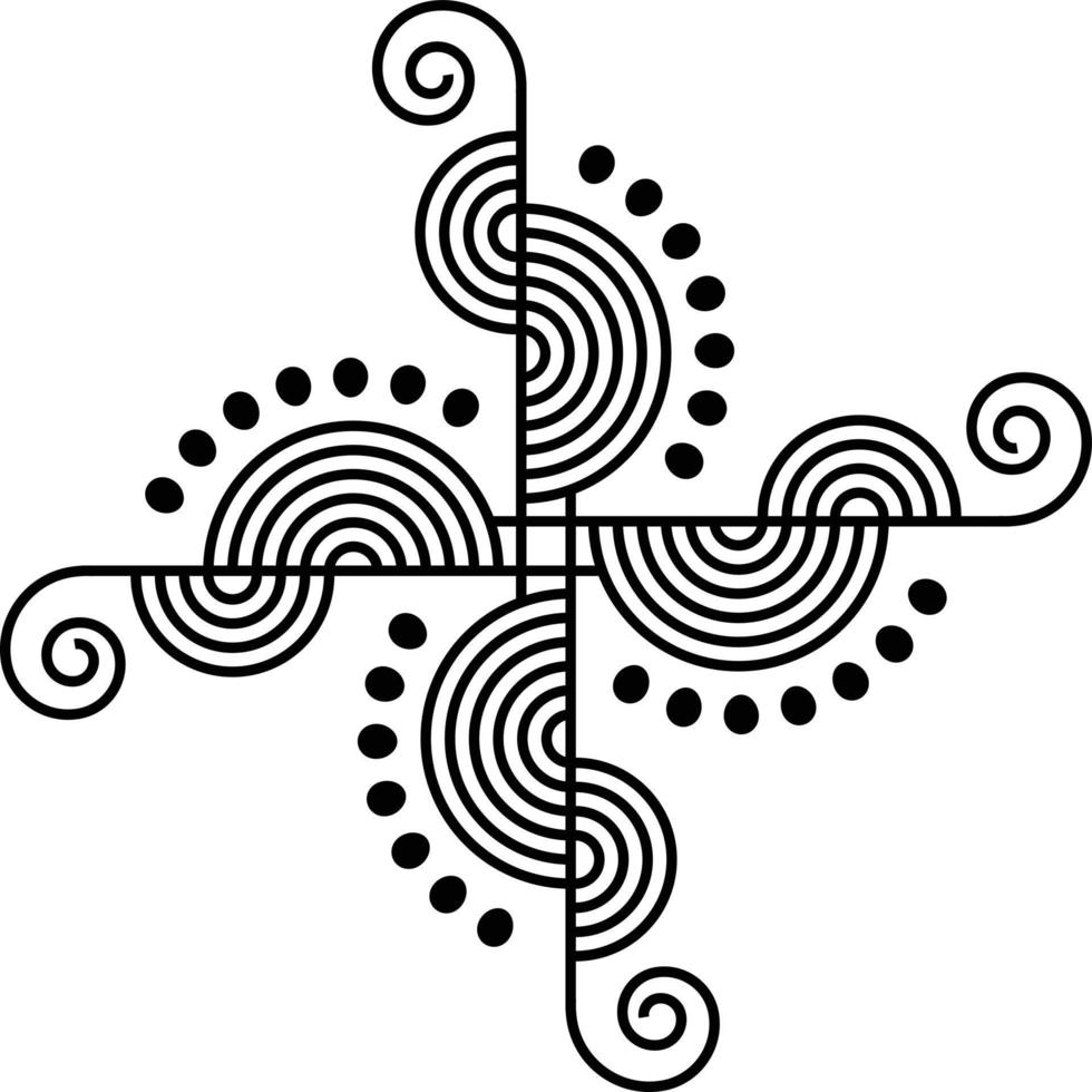Indian Traditional and Cultural Rangoli, Alpona, Kolam, or Paisley, with a contemporary look. For textile fabric prints, phone case, greeting card. logo, calendar. vector