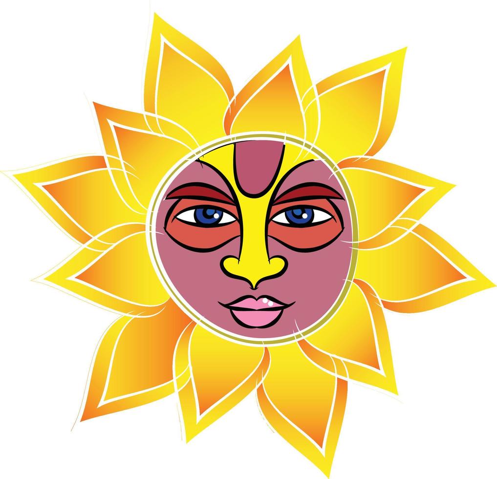 God Surya or sun in Indian folk art Pinguli style. for textile ...