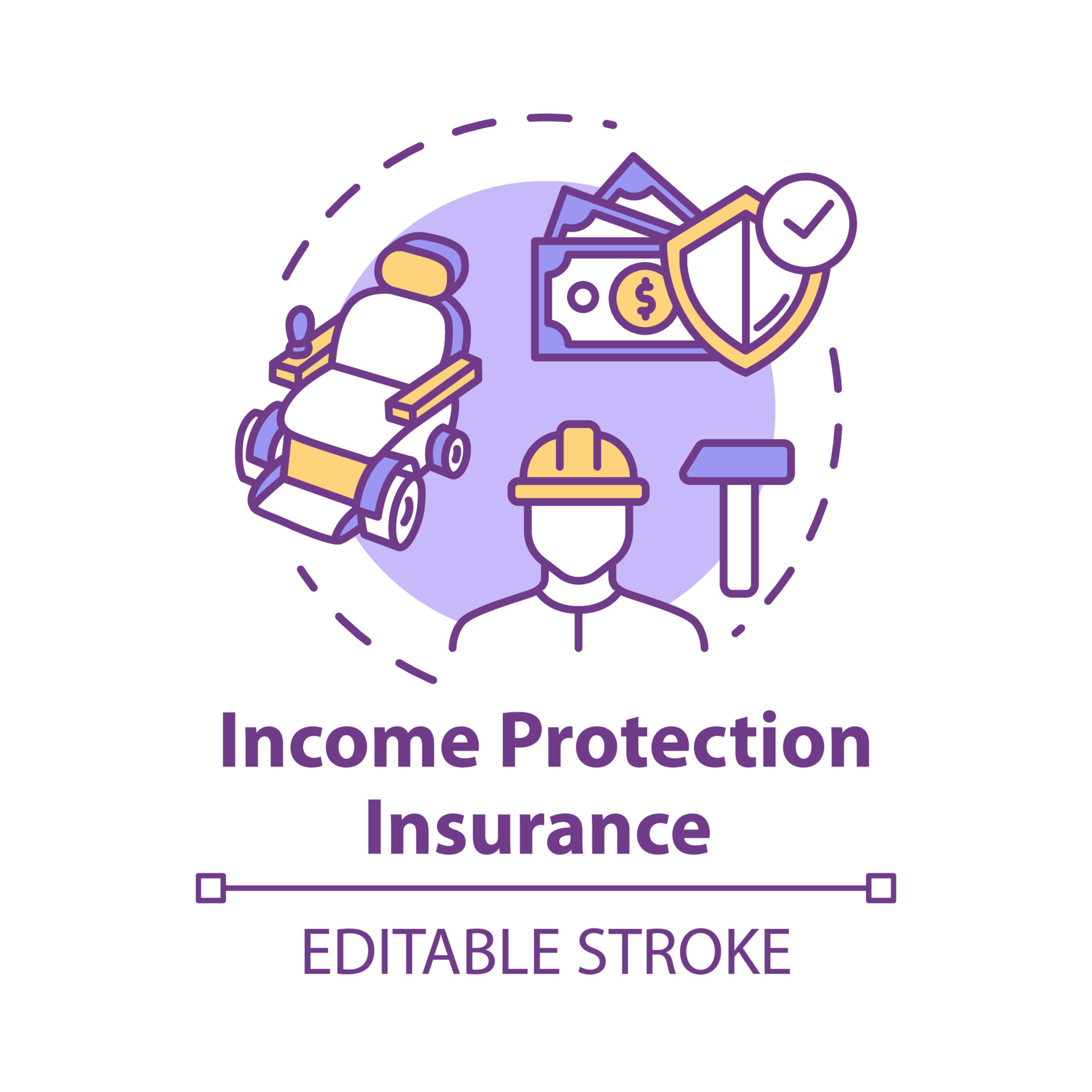 protection insurance concept icon. Open deposit. Work accident coverage. Personal fund