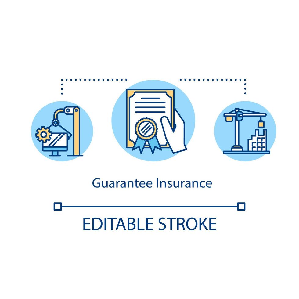 Guarantee insurance concept icon. Trust fund. Share holder. Corporate property. Fidelity investment idea thin line illustration. Vector isolated outline RGB color drawing. Editable stroke