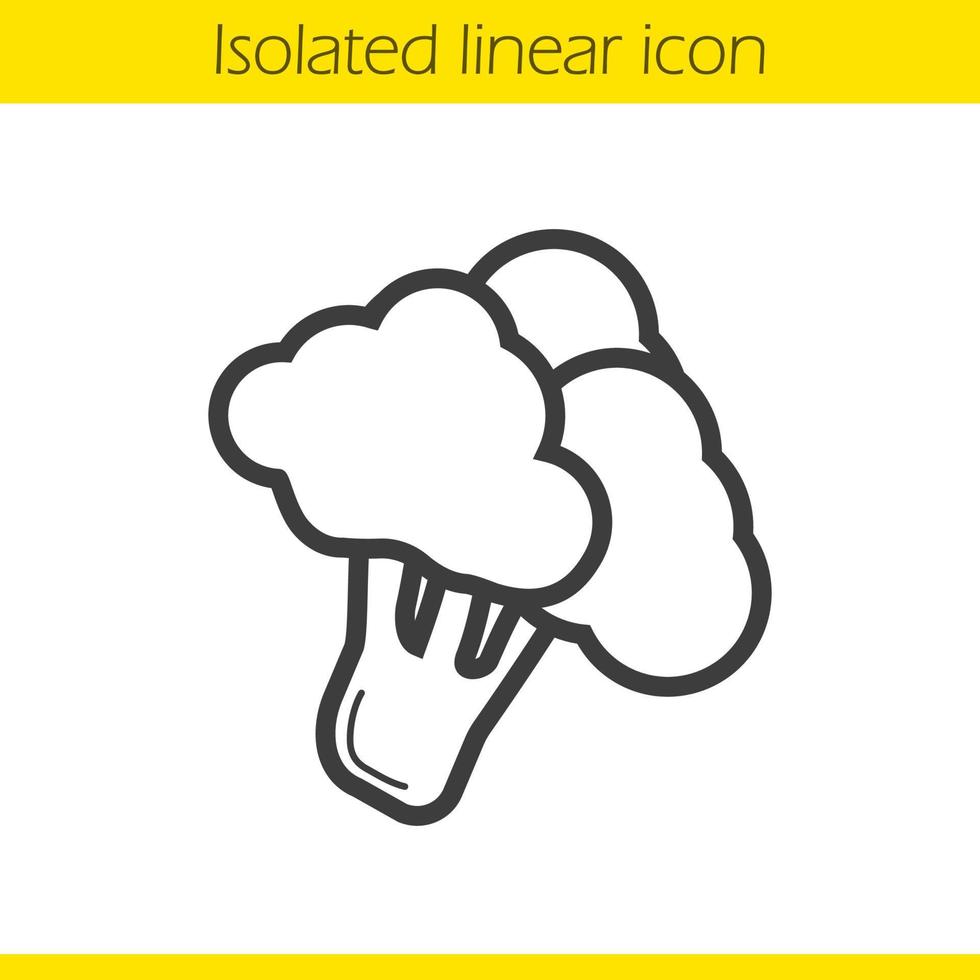 Broccoli linear icon. Thin line illustration. Contour symbol. Vector isolated outline drawing