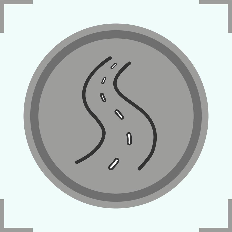 icono de carretera. Gota de sombra símbolo de silueta de asfalto. autopista. espacio negativo. vector ilustración aislada