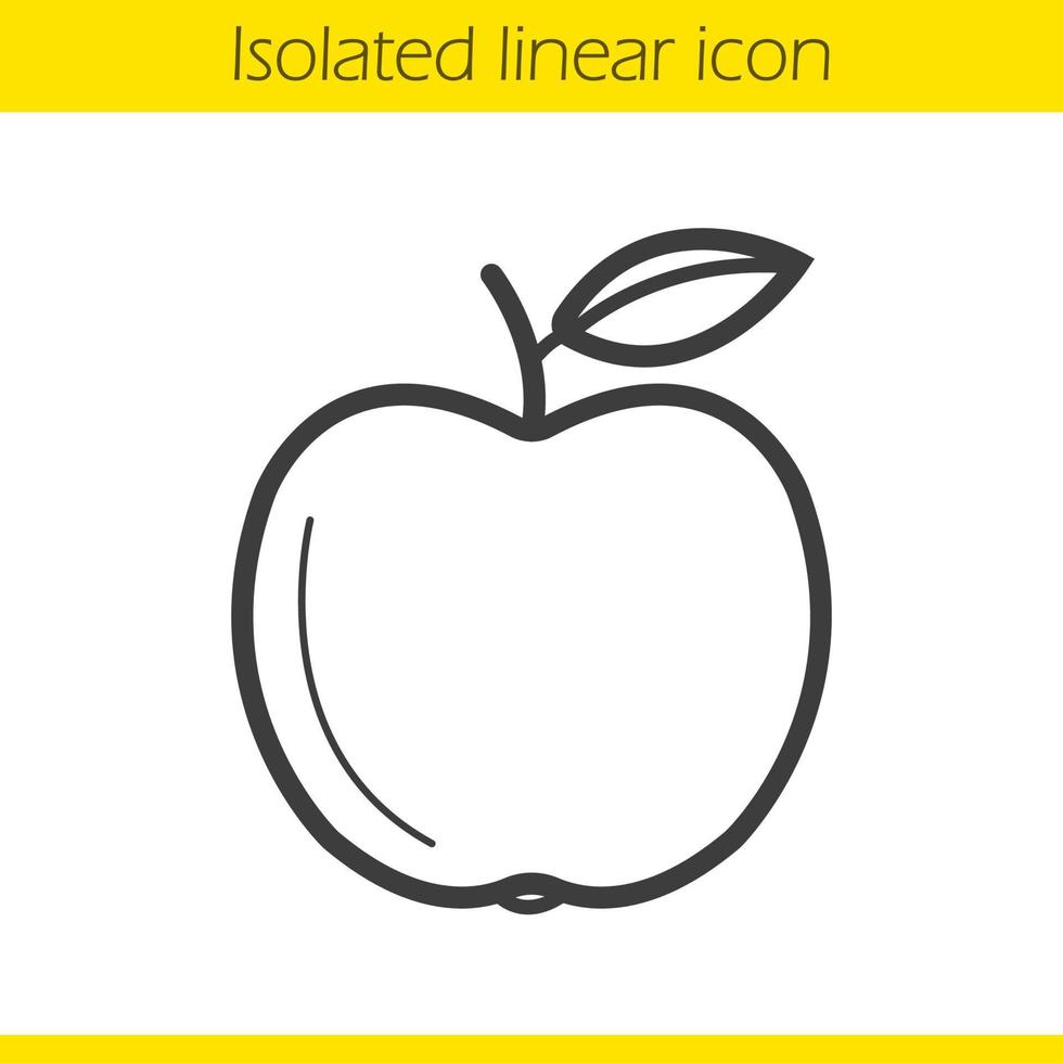 Apple linear icon. Thin line illustration. Contour symbol. Vector isolated outline drawing