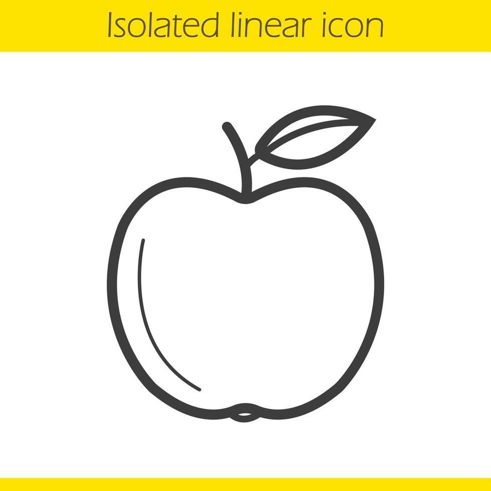 icono lineal de manzana. Ilustración de línea fina. símbolo de contorno. dibujo de contorno aislado vectorial vector