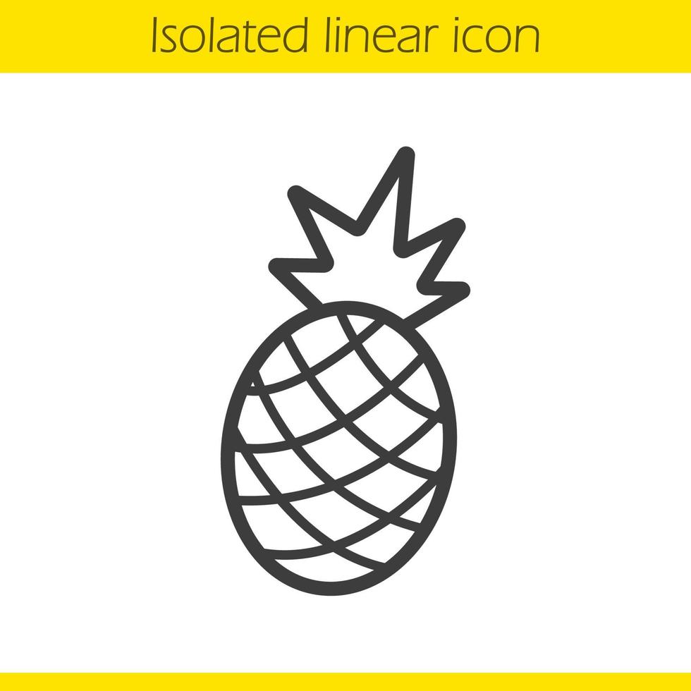 Pineapple linear icon. Thin line illustration. Ananas contour symbol. Vector isolated outline drawing